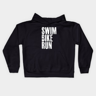 Swim Bike Run Kids Hoodie